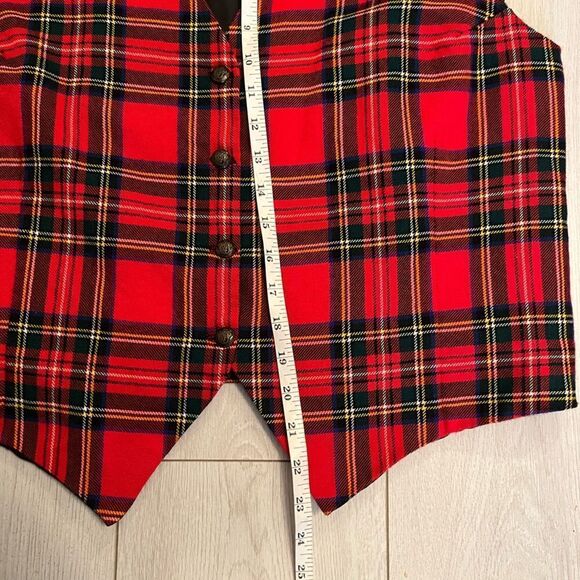Vintage wool tartan button up vest - Picture 7 of 7